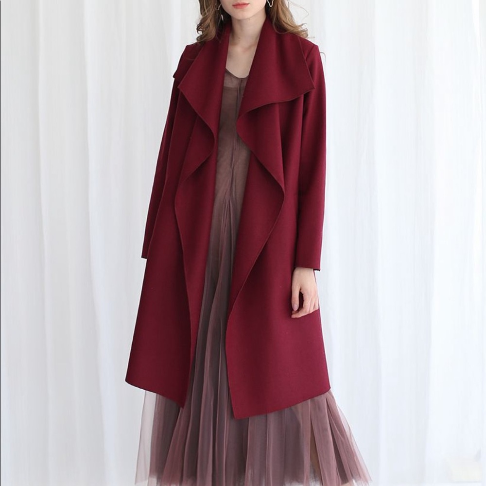 Chicwish || Open Front Wool-Blend Coat
